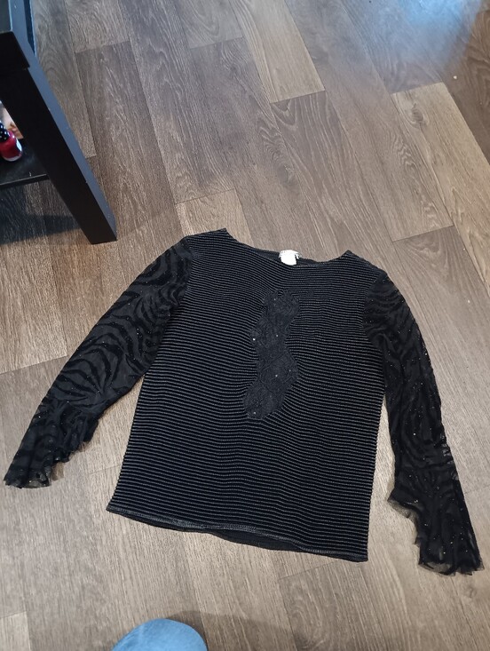 Alberto Makali Tops - Alberto Makali Black Embellished Long Sleeve Blouse Y2k Style Sz M Cute